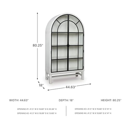 Signature Design by Ashley Basinger Display Cabinet, White Farmhouse, view 4