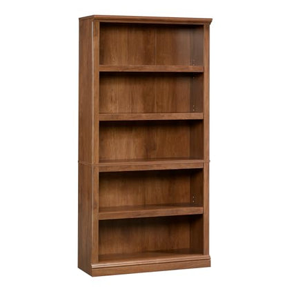 5-Shelf Split Bookcase/ Book shelf, Oiled Oak finish, view 2