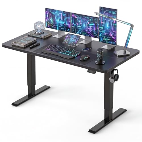 55 x 24 Standing Desk, Height Adjustable Electric Computer Desk, Sit Stand up Home Office Workstations, Black