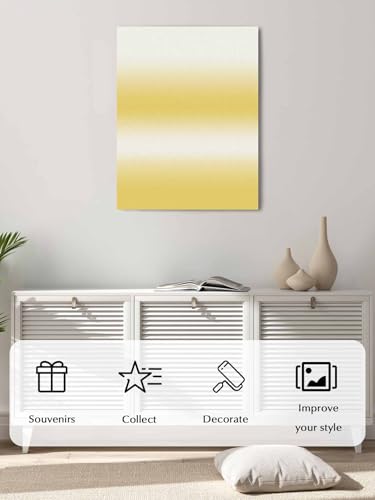 NuYeBiofx Gradient Lemon Yellow Abstract Canvas Wall Art Prints,48"x32" Framed Picture Artwork Modern Aesthetic Art Printed Canvas Oil Painting for Living Room Bedroom Office,Ready to Hang