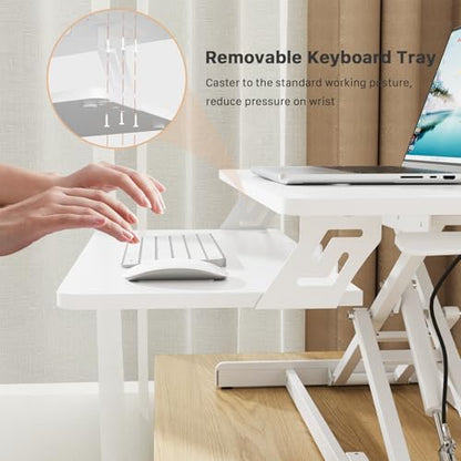 32" Standing Desk Converter, Height Adjustable Stand Up Riser, view 7