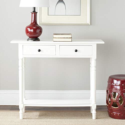 SAFAVIEH Home Collection – Rosemary Dark Cherry Console Table with Drawers & Shelf, Classic Contemporary Storage Console, Turned Leg Design (AMH5705D)