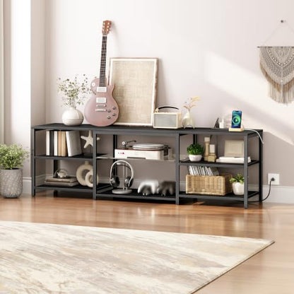 LED TV Stand for 75 Inch TVs with Charging Station, view 4