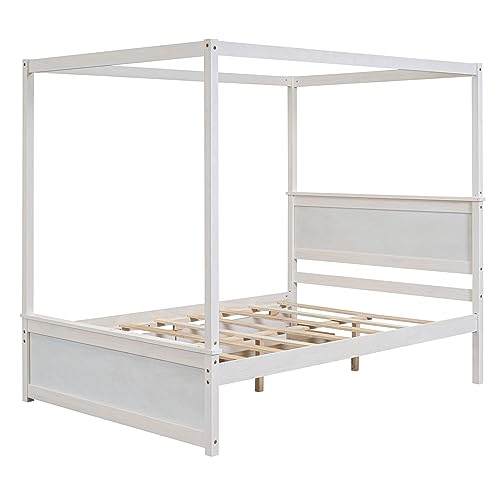 GDFStudio Full Size Canopy Bed Frame with 2 Storage Drawers, view 7