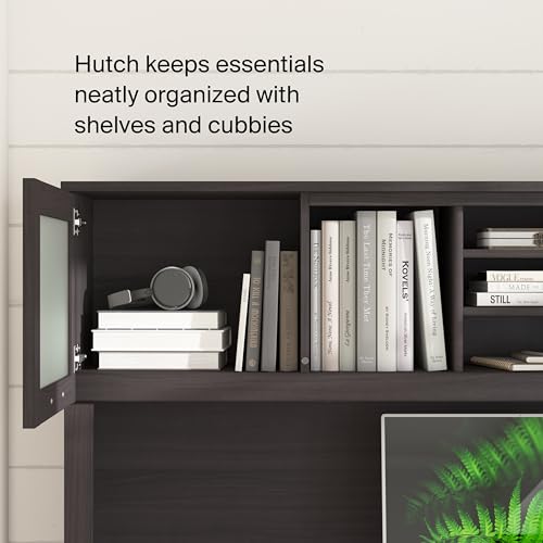 72-Inch L-Shaped Sit to Stand Desk with Hutch, Adjustable Height Standing Corner Computer Desk with Drawers, Shelves and Storage Cabinet, Home Office, Somerset Collection, Storm Gray