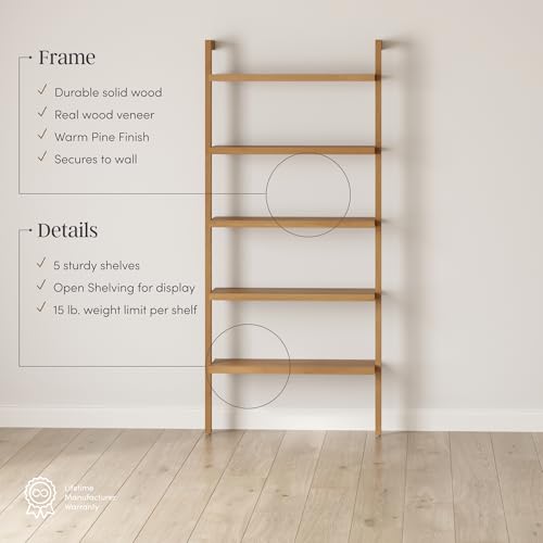 Nathan James Beacon Bohemian 5 Tier Bookshelf, Wall Mounted Bookcase, view 6