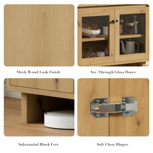 94" Storage Cabinet, Modular Sideboard Buffet Cabinet with 6 Glass Doors, view 6