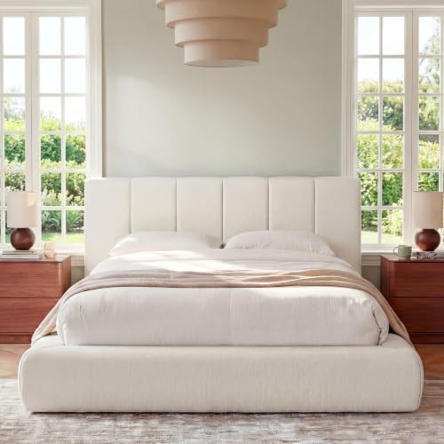 Queen Cloud Bed Frame with Headboard Removable, view 2