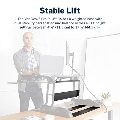 Vari VariDesk Pro Plus 36, Adjustable Desk Converter with 11 Height Settings, view 4