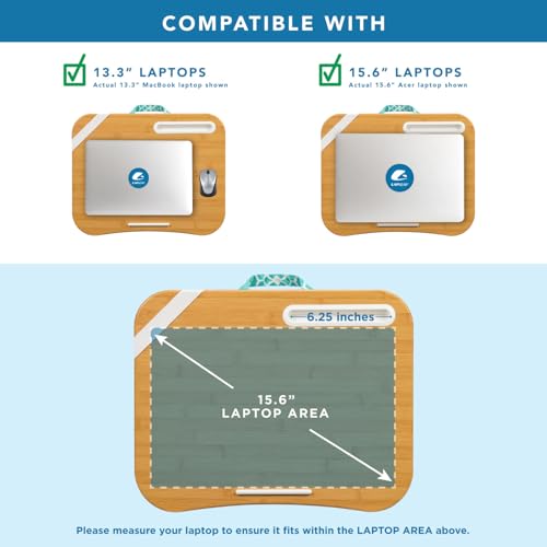 Designer Lap Desk – Aqua Trellis, Fits 15.6” Laptops, view 5