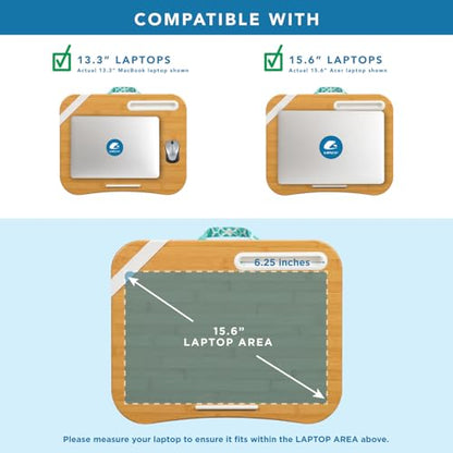 Designer Lap Desk – Aqua Trellis, Fits 15.6” Laptops, view 5