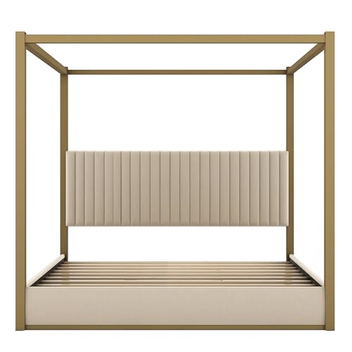 LUMISOL King Size Canopy Bed with Headboard, view 5