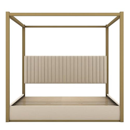 LUMISOL King Size Canopy Bed with Headboard, view 5
