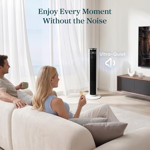 Levoit Tower Fan for Bedroom, 28ft/s Fans that Blow Cold Air, 28dB Quiet, view 5