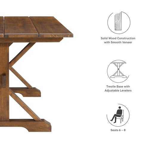 Windchime 71Inch Dining Table Solid Wood Walnut Finish Modern Kitchen Room Entertaining Home Furniture Quality Stylish Elegant Durable Refined Versatile Contemporary