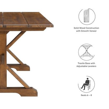 Windchime 71Inch Dining Table Solid Wood Walnut Finish Modern Kitchen Room Entertaining Home Furniture Quality Stylish Elegant Durable Refined Versatile Contemporary