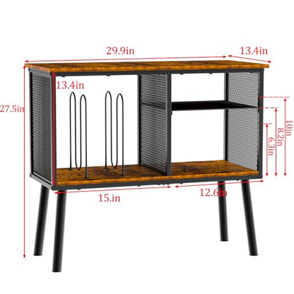 Record Player Stand with Adjustable Divider Vinyl Storage Holder Up to 200, view 4