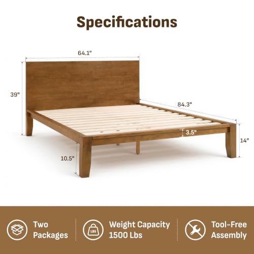 Mikor Queen Japanese Joinery Bed Frame with Headboard, view 4