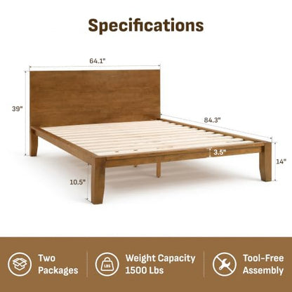 Mikor Queen Japanese Joinery Bed Frame with Headboard, view 4