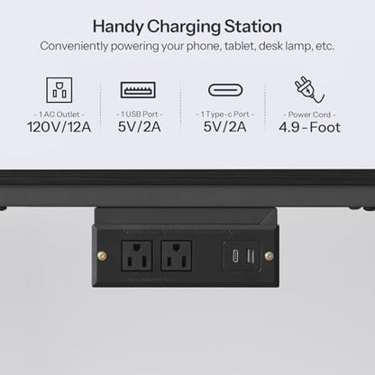 TV Stand with Charging Station to 55 Inches, LED Entertainment Center, view 6
