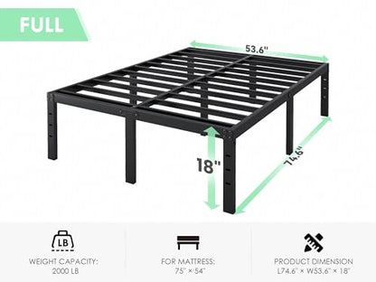 Full Size Bed Frame - 18 in Sturdy Platform Bed Frame Full, view 4