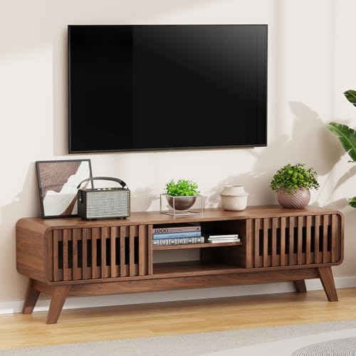 59 Inch Mid Century Modern TV Stand for 65 Inch TV (Walnut), view 2