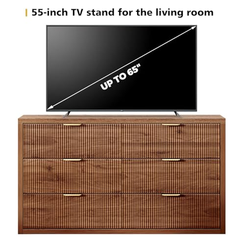 55.12" Modern Chest of Drawer, 6 Deep Drawers, Clothes Organizer, view 7