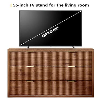55.12" Modern Chest of Drawer, 6 Deep Drawers, Clothes Organizer, view 7