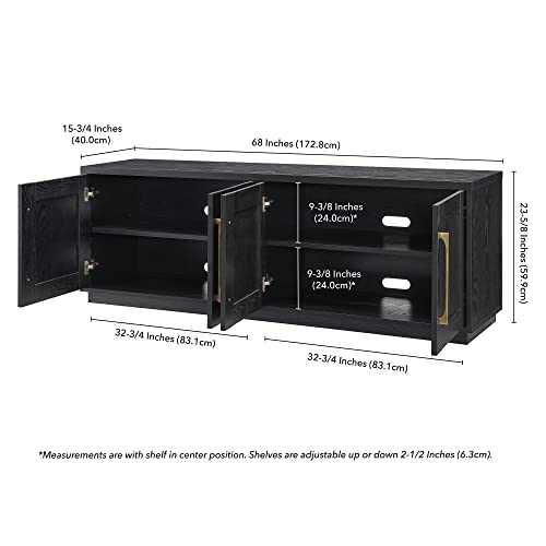 Henn&Hart Tillman Rectangular TV Stand for TV's up to 80" in Black Grain, view 4
