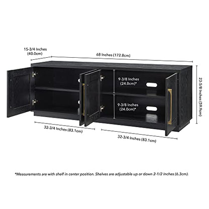 Henn&Hart Tillman Rectangular TV Stand for TV's up to 80" in Black Grain, view 4