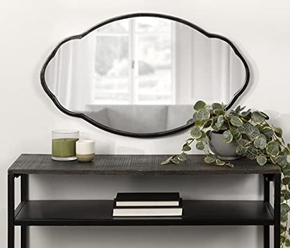 Magritte Traditional Scalloped Mirror, 18 x 30, Black, Decadent Farmhouse Wall Decor