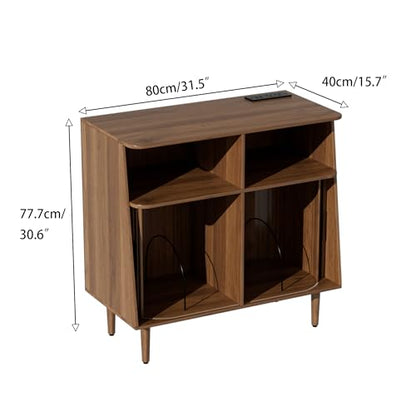 Record Player Stand with Vinyl Storage, view 3