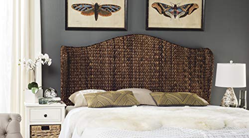 SAFAVIEH Furniture - Nadine Banana Leaf Full Headboard - Brown - Solid Wood - Coastal Woven Design - Ideal for Bedroom (SEA8029B-F)