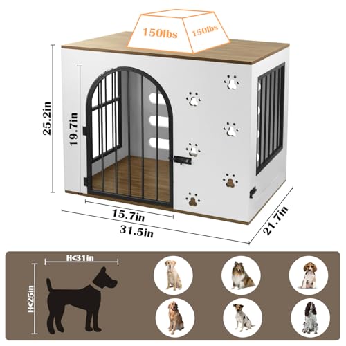 32" Dog Crate Furniture for Small Medium Dogs, view 5