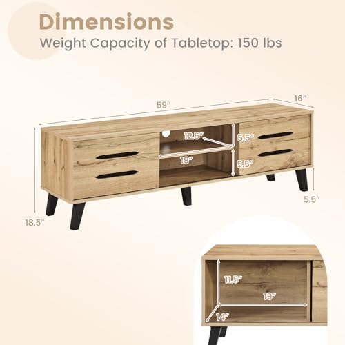 Mid Century Modern TV Stand for 55-65 Inch TV, view 3