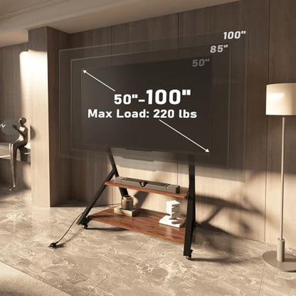 Heavy Duty Rolling TV Stand with Power Outlet for 55 to 100 inch TV, view 4