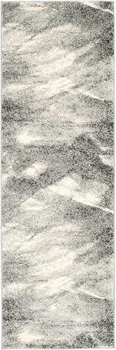 SAFAVIEH Retro Collection Runner Rug - 2'3" x 11', Grey & Ivory, Modern Abstract Design, Non-Shedding & Easy Care, Ideal for High Traffic Areas in Living Room, Bedroom (RET2891-8012)