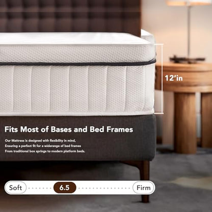 Full Mattress 12 Inch Queen Size Mattress in a Box, view 5