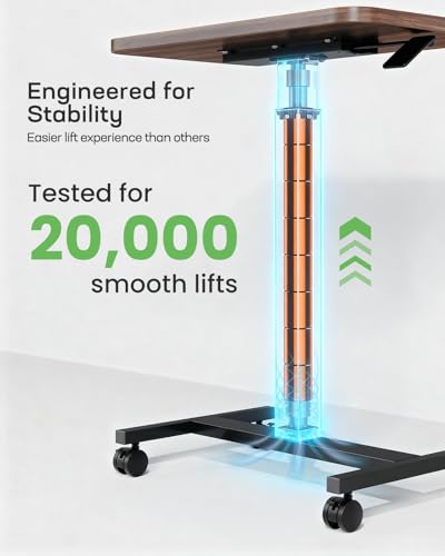 Mobile Standing Desk, Wider Height Adjustable Computer Desk, view 5