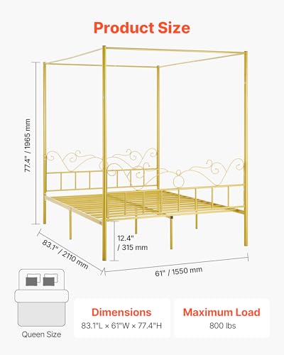 Canopy Bed Frame Queen Size, view 4