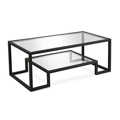 45" Wide Rectangular Coffee Table in Blackened Bronze, Modern coffee tables for living room, studio apartment essentials