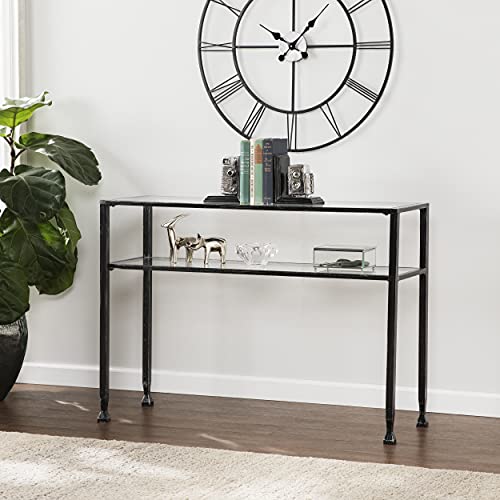 Metal Console Table - Black - Transitional Design, Black Finish - Ideal for Entryway, Living Room (CK8773)