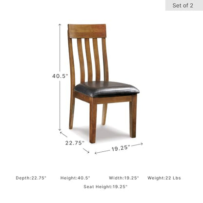 Signature Design by Ashley Ralene Rake Back 19" Dining Room Chair 2 Count, Medium Brown