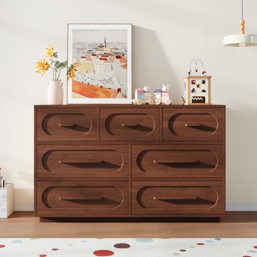 47" 7 Drawer Dresser for Bedroom, Walnut, view 7