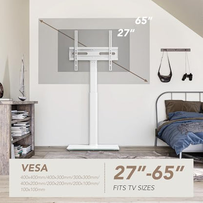 Universal Floor TV Stand with Mount 70 Degree Swivel 9 Level Height Adjustable, view 5