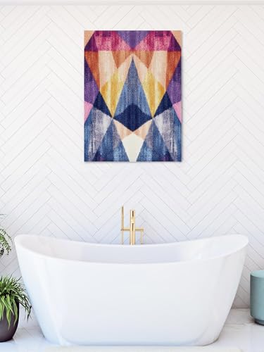 NuYeBiofx Gradient Colorful Geometric Canvas Wall Art Prints,48"x32" Framed Picture Artwork Abstract Watercolor Art Printed Canvas Oil Painting for Living Room Bedroom Office,Ready to Hang