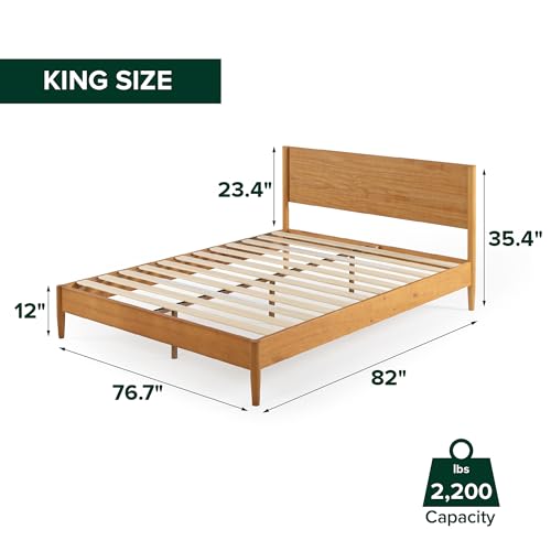 Allen Mid Century Wood Platform Bed Frame, King, view 3