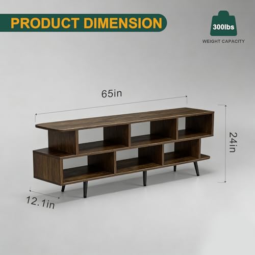 65" Amber TV Stand with Power Outlet for TVs up to 75", view 5