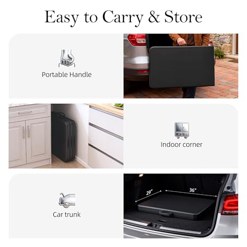 6FT Folding Table with Carrying Handle: Upgrade Thickened Heavy Duty Portable Foldable Table | Plastic Folding Tables for Party, Dining, Wedding, Events, Picnic Indoor, Outdoor, Camping, Utility Black