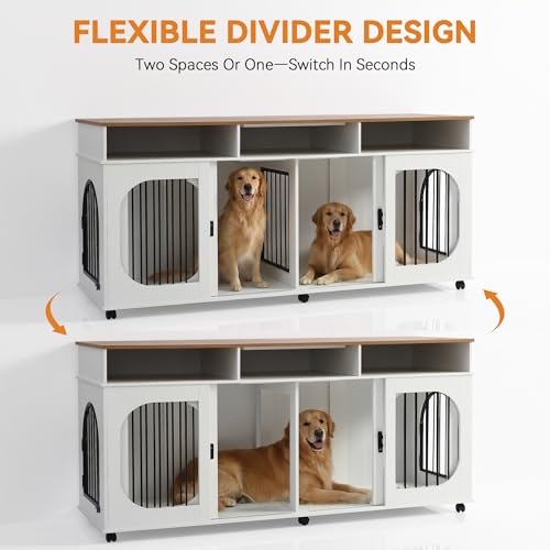 71" Double Dog Crate Furniture, view 5